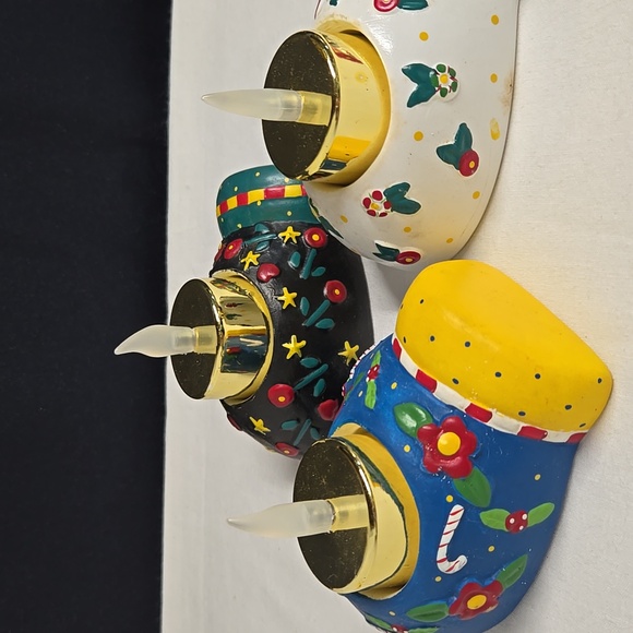3 Vintage Mary Engelbreit ME Tea Light Candle Holders Christmas Mittens Decor - Picture 16 of 16